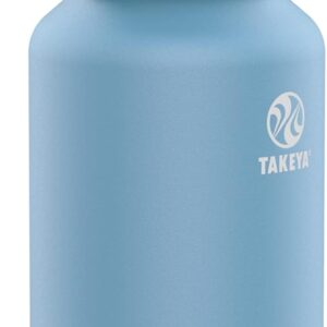 Takeya Actives Water Bottle with Straw Lid - Durable & Easy-Care Water Bottle with Stainless Steel Insulation - BPA-Free Lid with Carry Handle & Straw - Dishwasher-Safe - 64 oz, Bluestone