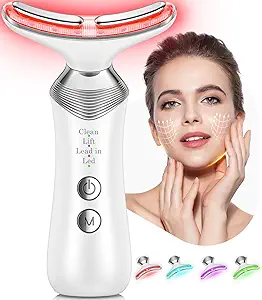 7-in-1 Face Massager Tool for Face and Neck, Portable Facial Massager Beauty Device with 4 Modes for Travel and Daily Skincare at Home